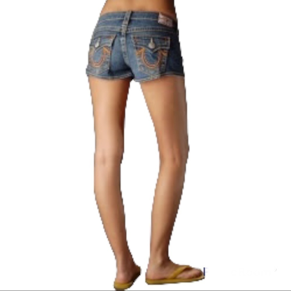 True Religion Rainbow Josie Shorts Size 25 Color. Blue
